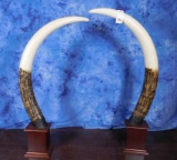 SMALL PAIR OF REPRODUCTION ELEPHANT TUSKS