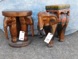 2 CARVED WOODEN ELEPHANT TABLES (2x$)