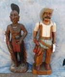 1 WOODEN INDIAN & 1 WOODEN COWBOY (2x$)