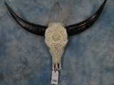 CARVED WATER BUFFALO SKULL