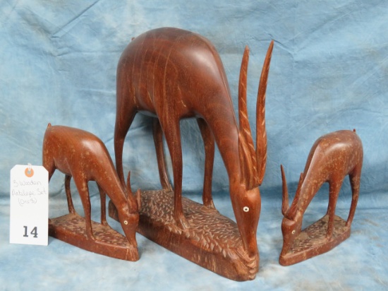 3 Wooden Antelope Set (one$)