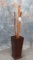 VERY NICE IRON WOOD BASE & 5 CEDAR CANES (ONE $)