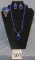 BETTALEE ELOUISE KEE & LARRY YAZZIE NAVAJO HANDMADE S/S & LAPIS CUFFS, NECKLACE, AND EARRINGS (3X$)