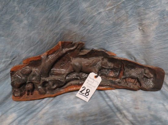 BEAUTIFUL CARVED LEDWOOD SCENE