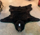 GIANT BLACK BEAR RUG  TAXIDERMY