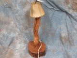WOOD TABLE TOP LAMP