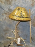 ANTLER LAMP W/ SHADE TAXIDERMY