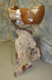 TEAK WOOD BIRD BATH