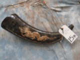 BLACK SCRIMSHAW WATER BUFFALO HORN