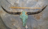 TURQUOISE LONGHORN SKULL TAXIDERMY