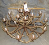 CIRCULAR METAL & ANTLER CHANDELIER