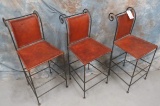 3 LEATHER BAR STOOLS (3x$)