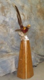 ABSOLUTELY BEAUTIFUL GOLDEN PHEASANT ON PEDESTAL TAXIDERMY