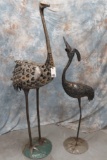 2 ALUMINUM OSTRICHES (2x$)