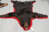 LARGE CINAMMON BLACK BEAR RUG -FELTED  TAXIDERMY