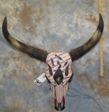 PAINTED LONGHORN SKULL
