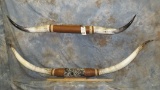 2 SETS OF MOUNTED STEERHORNS (2X$) TAXIDERMY