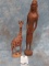 CARVED OCEAN SCENE, WOODEN DISPLAY CARVED HORSE & AFRICAN STATUE (ONE $)