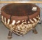 REALLY COOL ZEBRA HIDE DRUM W/ZEBRA LEGS TAXIDERMY