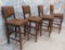 4 SUEDE BAR STOOLS W/HAMMERED BUTTONS