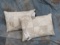 SET OF 2 WHITE COWHIDE PILLOWS