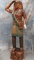 7' HAND CARVED WALNUT NATIVE AMERICAN INDIAN