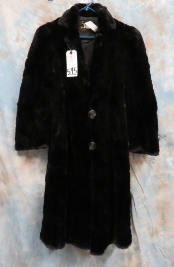 BLK FAUX FUR COAT SZ MD