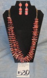 GABBY SPENCER NAVAJO HANDMADE SPINEY OYSTER EARRINGS & NECKLACE(2X$)
