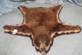 LARGE FELTED BLACK BEAR RUG  TAXIDERMY