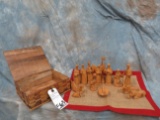 HAND CARVED WOODEN NATIVITY SCENE
