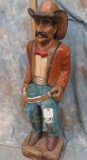 TEXAS WOOD CARVED COWBOY