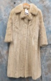 BEAUTIFUL IVORY FUR COAT Sz SM
