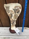 AFRICAN BIG 5 SCHRIMSHAWED SCAPULA TAXIDERMY