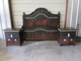 KING SIZE BEDROOM SET W/ HEADBOARD, FOOTBOARD, DRESSER W/ MIRROR, AND 2 NIGHT STANDS FROM JOHN BROMM