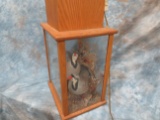 2 LIFESIZE CHUCKER QUAIL IN GLASS LAMP  TAXIDERMY