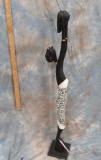 2 AFRICAN WOODEN MASKS (BONE INLAY) (2X$)