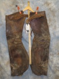 VINTAGE PAIR OF LEATHER CHAPS (ONE $)