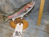 RAINBOW TROUT ON LOG TAXIDERMY