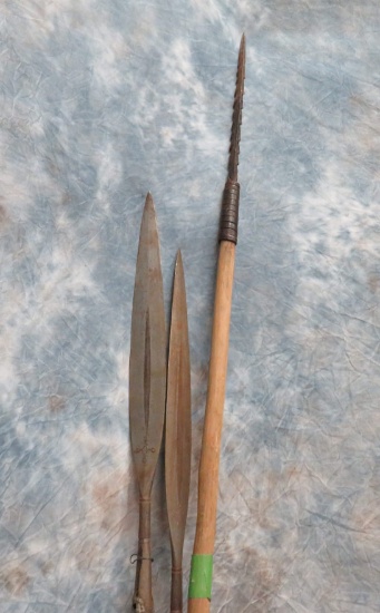 AFRICAN WOODEN HANDLE SPEARS (3X$)