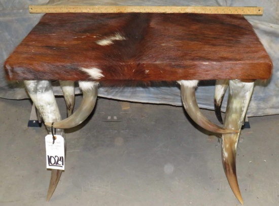 2 COWHIDE HORN TABLES (2X$) TAXIDERMY
