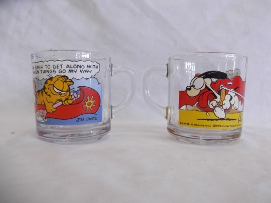 Collectible Garfield glass mugs