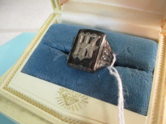 Sterling monogram ring in Vintage box