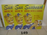 Sunbeam Bread Signs Lot of 3