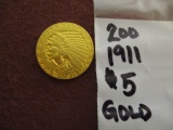 1911 $5 Gold piece Indian RARE