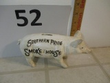 Cast iron Southern Pride Smokehouse Pig Bank