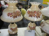 Pair of Hurricane style lamps