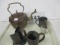 Tray Lot with copper tea kettle
