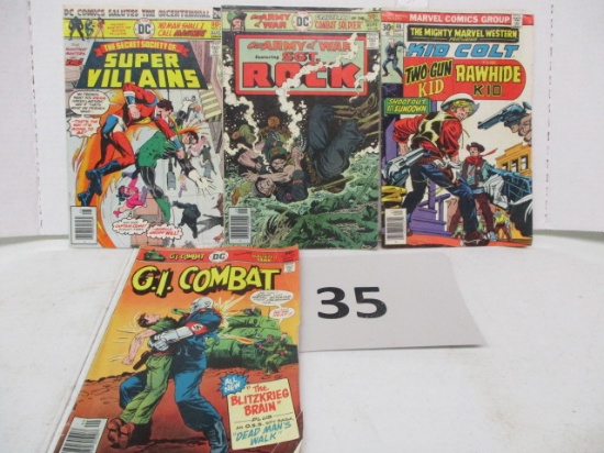 lot of four comic books kid Colt GI combat Sergeant Rock super villains