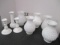 8 pieces milk glass