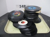 large assortment of 45 rpm records